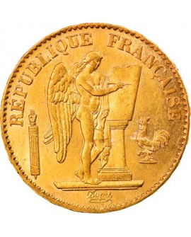 PIÈCE MONNAIE, FRANCE, GÉNIE 20 Francs - 1876 - Paris - SUP - Or -